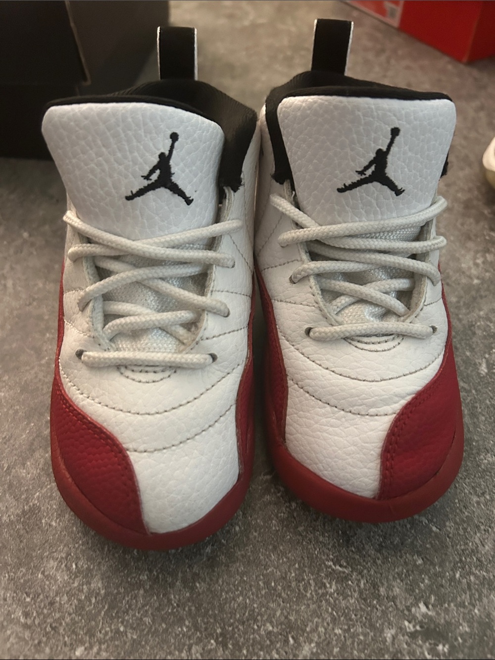 Jordan Toddler White and Red Leather Basketball Sneakers